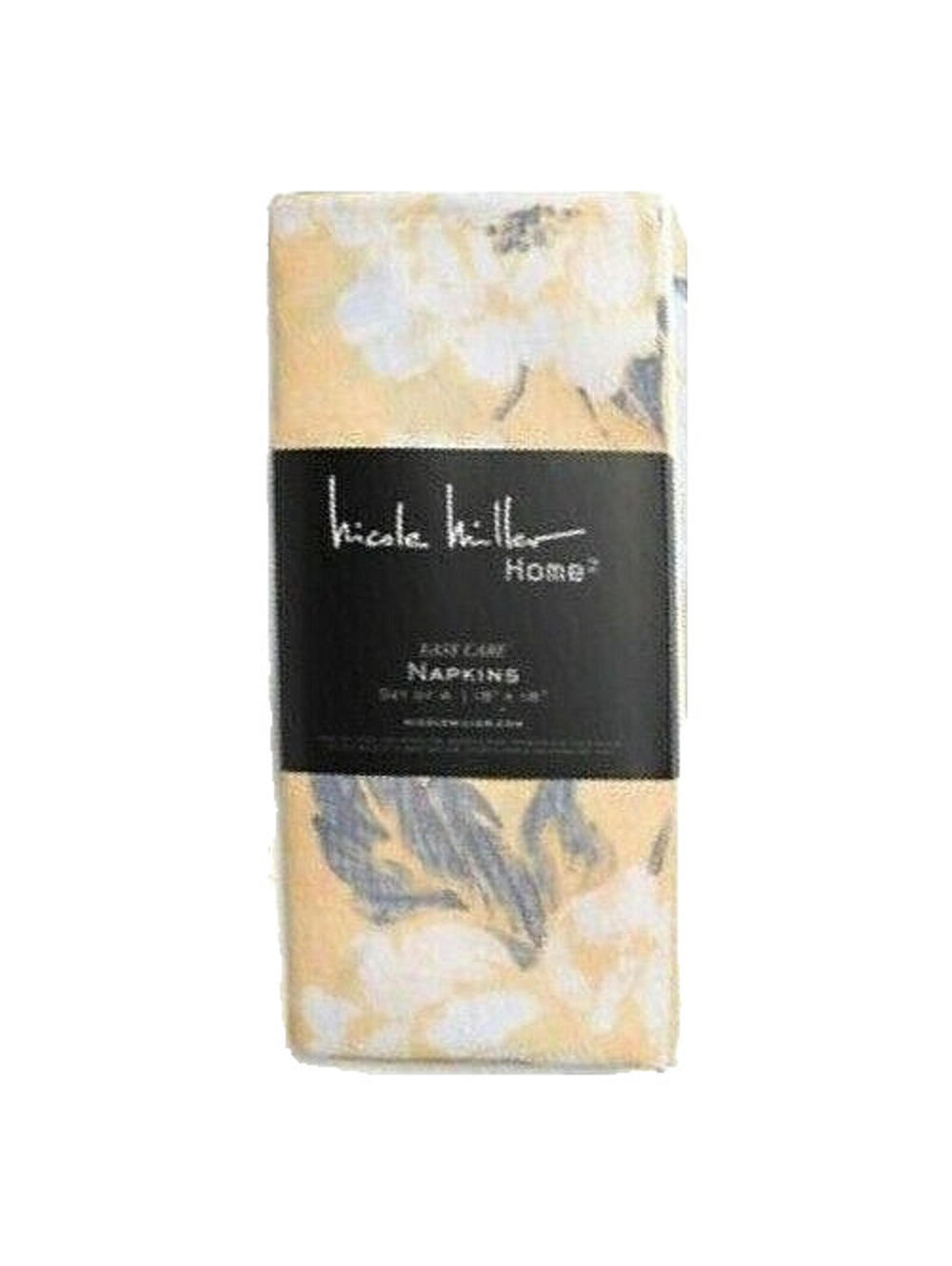 NWT Nicole Miller Marigold Yellow Floral Maxine Set of 4 Dinner Napkins 18x18